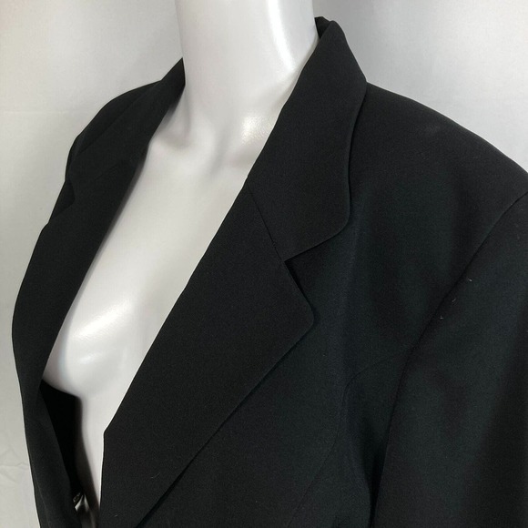 Nina Austin Jacket Blazer‎ Womens Sz 10 Black Rhinestone Buckle Waist Button - Picture 2 of 10